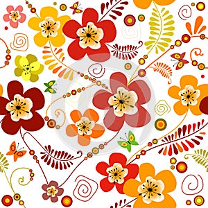 Vivid seamless floral pattern