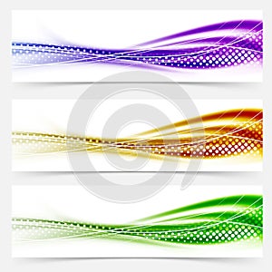 Vivid speed swoosh abstract line banner footer collection photo