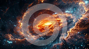 Vivid spiral galaxy in deep space - generative ai photo