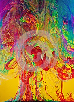 Vivid Swirls of Liquid Paints photo