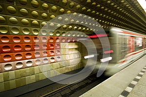 Vivid Train in Motion Underground