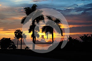 Vivid tropical sunset horizontal photo