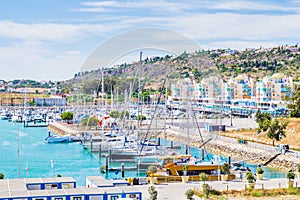 Vivid view of the Porto de Abrigo de Albufeira, Albufeira Bay in Albufeira, PortugalVivid view of the Porto de Abrigo de Albufeira photo