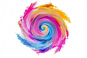 vivid vortex of color as the powdered pigments swirl and dance through the air.