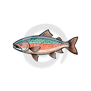 Vivid Webfooted Salmon Artwork Featuring Bright Colors