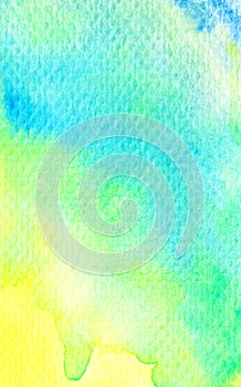 Vivid yellow green blue watercolor background