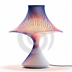 Vividly Bold Lamp With Generative Art Style And Detailed Crosshatching