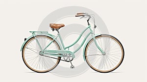 Vividly Bold Vintage Bicycle In Mint Green - Photorealistic Renderings