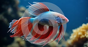 Vividly colored fish in underwater world