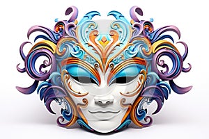 A Vividly Ornate Mask Evoking the Spirit of Venetian Carnivals. Generative AI