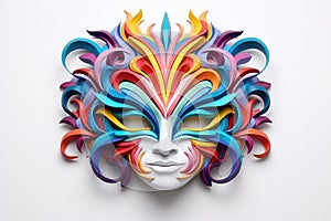 A Vividly Ornate Mask Evoking the Spirit of Venetian Carnivals. Generative AI