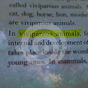 viviparous animals research methodology displayed on Papar page galaxy background