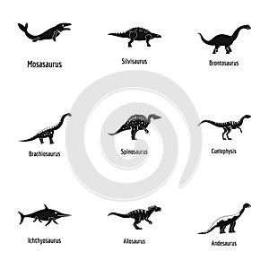 Viviparous lizard icons set, simple style