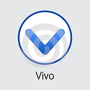 Vivo crypto currency coin. Vector coin image of VIVO.