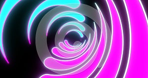 VJ loop futuristic sci-fi neon tunnel in circle form.