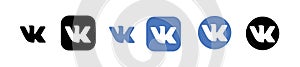 Vkontakte logo set in different shape on a white background