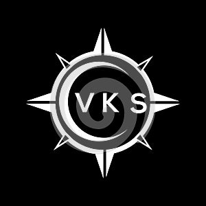 VKS abstract technology logo design on Black background. VKS creative initials letter logo concept