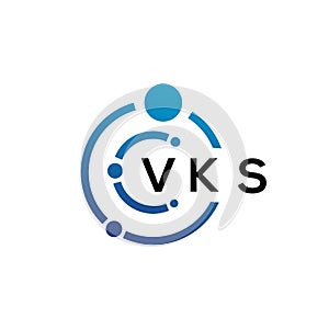 VKS letter technology logo design on white background. VKS creative initials letter IT logo concept. VKS letter design
