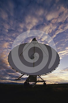 VLA Very Large Array radio telescope dish at dusk