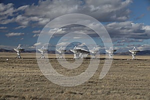 VLA, Very Large Array satellite dishes t in New Mexico, USA