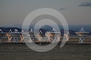 VLA, Very Large Array satellite dishes t in New Mexico, USA