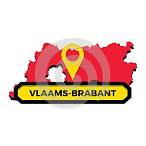 Vlaams-brabant map with map pointer. Vector illustration decorative design photo