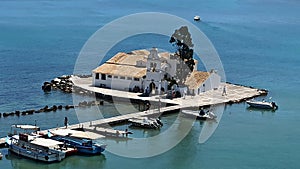 Vlacherna Monastery in Corfu island, Ionian sea, Greece