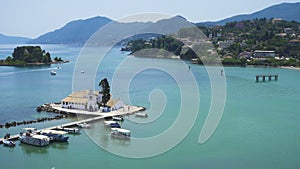 Vlacherna Monastery Kanoni and Mouse islands, Corfu, Greece