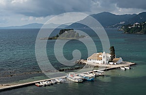 Vlacherna monastery near the airport on island of Corfu