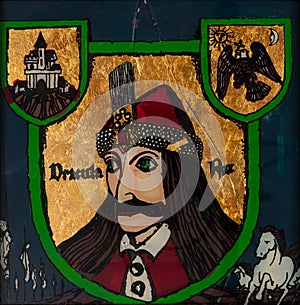 Vlad the Impaler Portrait on Reverse Glass