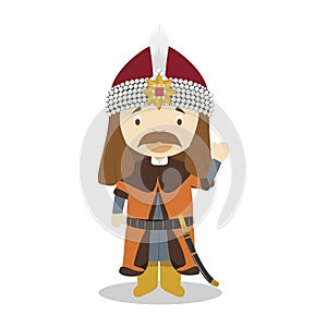 Vlad VIII the Impaler Vlad Dracula cartoon character. Vector Illustration photo