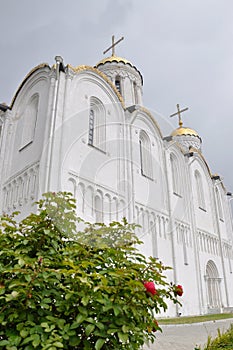 The Vladimir Assumption Cathedral Uspensky Cathedral historic monument by UNESCO as part of the Golden Ring Russia