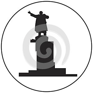 Vladimir Lenin monument vector icon from Saint-Petersburg Russian landmark set