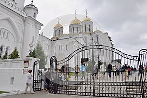 VLADIMIR, RUSSIA, August 29, 2015: The Vladimir Assumption Cathedral historic monument by UNESCO as part of the Golden