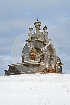 Vladimir  Vladimirskaya  church on the former Podporozhsky churchyard, now the tract Zherebtsova Mountain in Onega district of A
