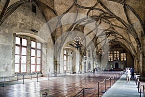 Vladislav hall in Old Royal palace, Prague - Czech republic