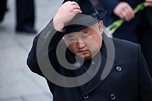 Portrait of the Secretary General of the DPRK North Korea Kim Jong Un