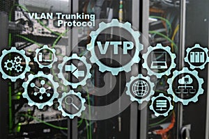 VLAN Trunking Protocol. Virtual Local Area Network. VTP. photo