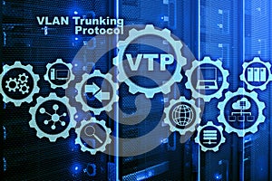 VLAN Trunking Protocol. Virtual Local Area Network. VTP. photo