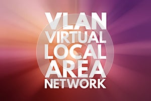 VLAN - Virtual Local Area Network acronym, technology concept background