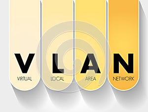VLAN - Virtual Local Area Network acronym, technology concept background
