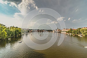 Vlatva river landscapes in Prague