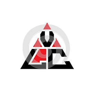 VLC triangle letter logo design with triangle shape. VLC triangle logo design monogram. VLC triangle vector logo template with red photo