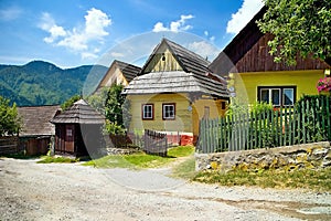 Vlkolinec - mountain village with a folk architecture typical of the Central European type.