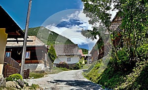Vlkolinec - mountain village with a folk architecture typical of the Central European type.