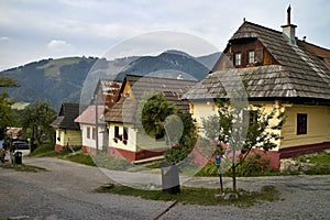 Vlkolinec, Slovakia: period settlement with original wooden houses with unique architecture.