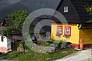 Vlkolinec, Slovakia: typical colorful cottages in an admired settlement preserved in its original state