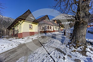 Vlkolinec village UNESCO site in Velka Fatra mountains, Slovakia