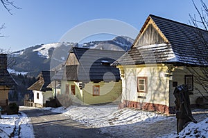 Vlkolinec village UNESCO site in Velka Fatra mountains, Slovakia