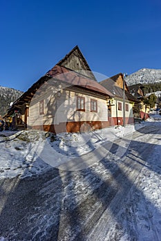 Vlkolinec village UNESCO site in Velka Fatra mountains, Slovakia